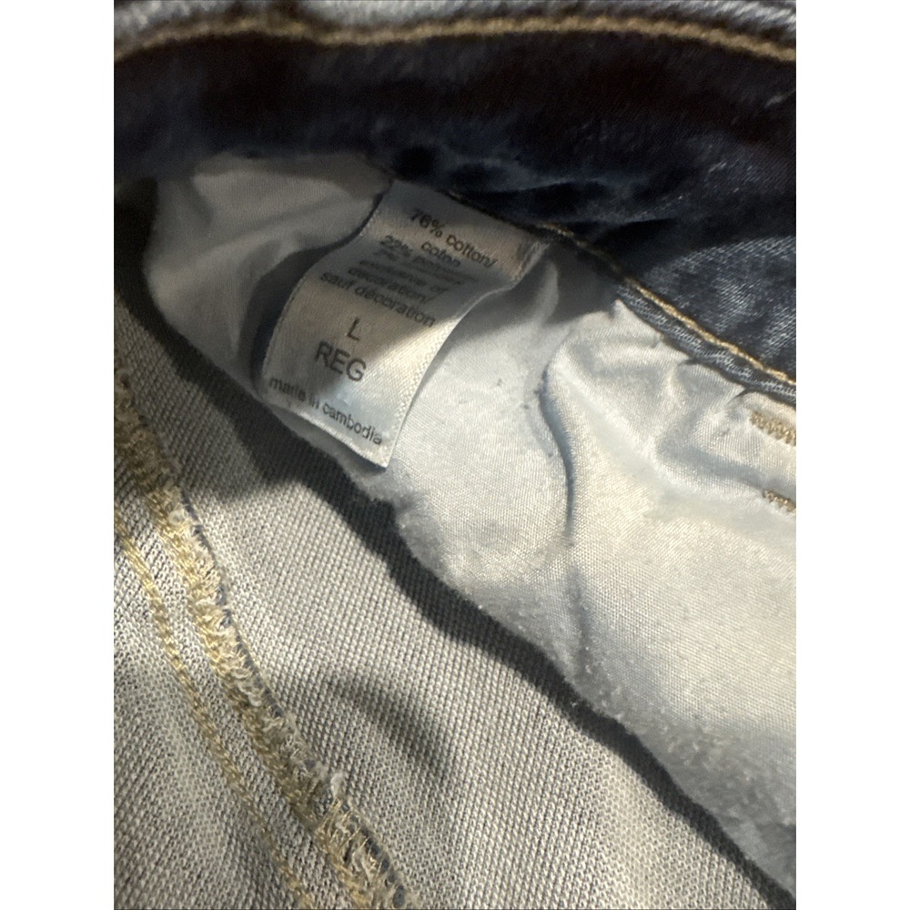 Maurices M Jeans Womens L Reg High Rise Skinny Distressed Blue Plaid Patch Denim - Picture 4 of 8